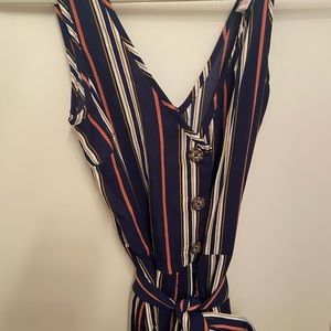 Navy strip jumpsuit from Target Exhilaration brand
